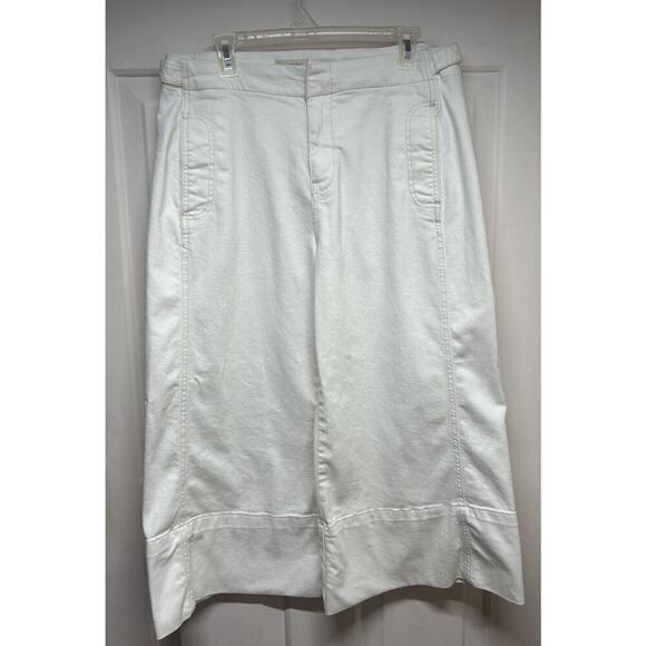 Pilcro Denim - WOMEN'S ANTHROPOLOGIE PILCRO WHITE BLANC CROPPED WIDE LEG JEANS SIZE 31
